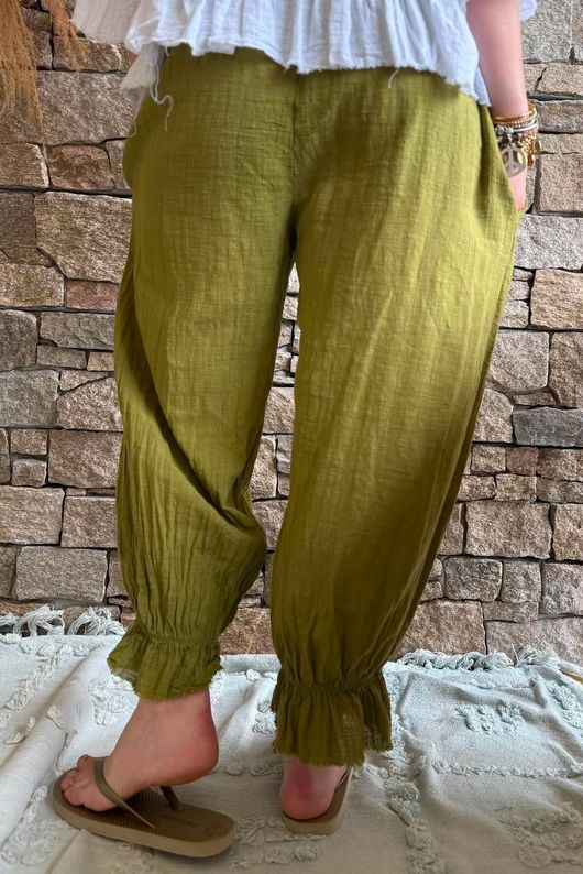 Sundaze Cheesecloth Bloomer Pant Olive